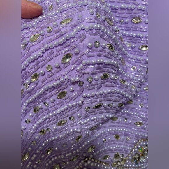 Blush Lavender Sweetheart Neckline Embellished Gown - Picture 8 of 16